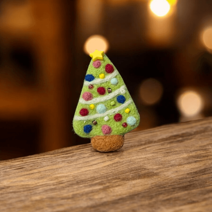 【ブローチ】羊毛フェルト クリスマスツリー クリスマス